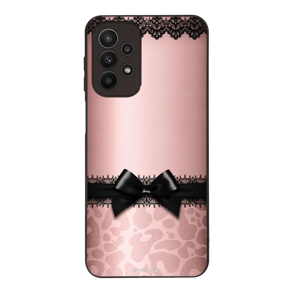 Θήκη Sonique DIVA Series για Samsung Galaxy A23 5G / Galaxy A23 4G Λεοπάρ Φιόγκος – Ροζ