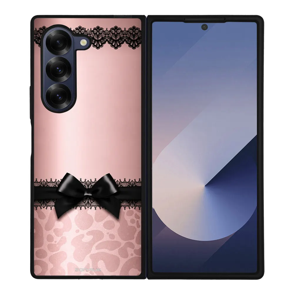 Θήκη Sonique DIVA Series για Samsung Galaxy Z Fold 6 Λεοπάρ Φιόγκος – Ροζ