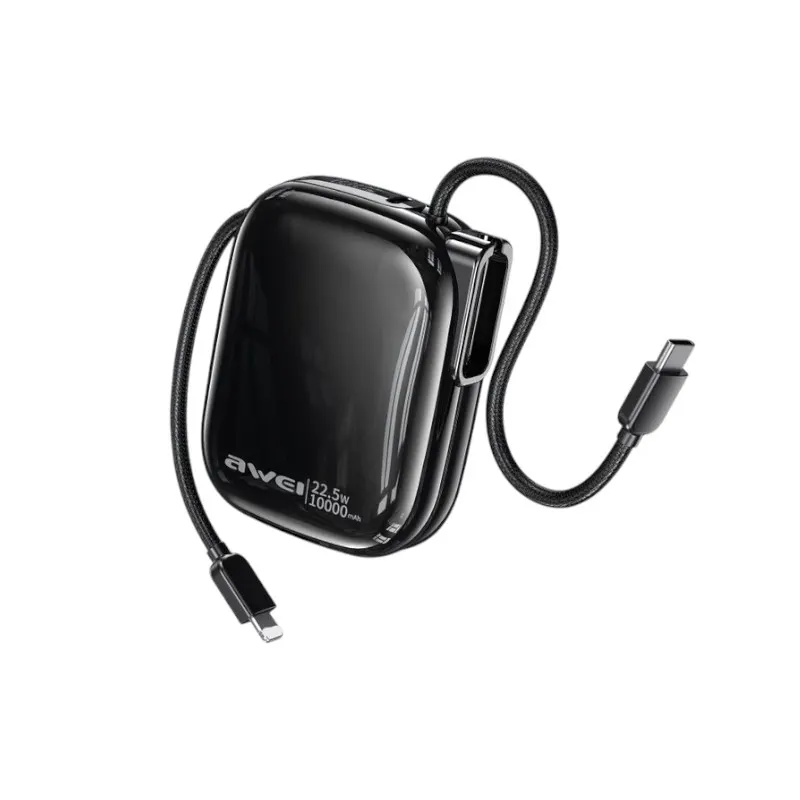 Powerbank - 2σε1 - Type-C & Lightning - MH-135 - 10.000mah - 22.5W - AWEI - 027540 - Μαύρο