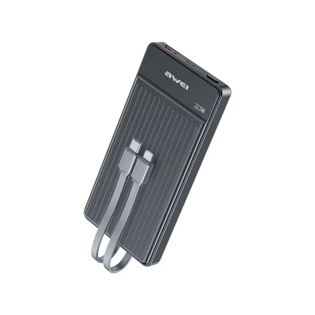 Powerbank - 2σε1 - Type-C & Lightning - P88K - 10.000mah - 22.5W - AWEI - 007504 - Μαύρο