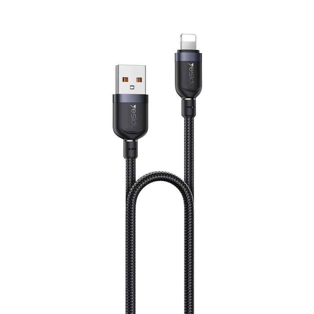 Καλώδιο Yesido CA132L Braided USB-A σε Lightning 12W 1.2m Μαύρο