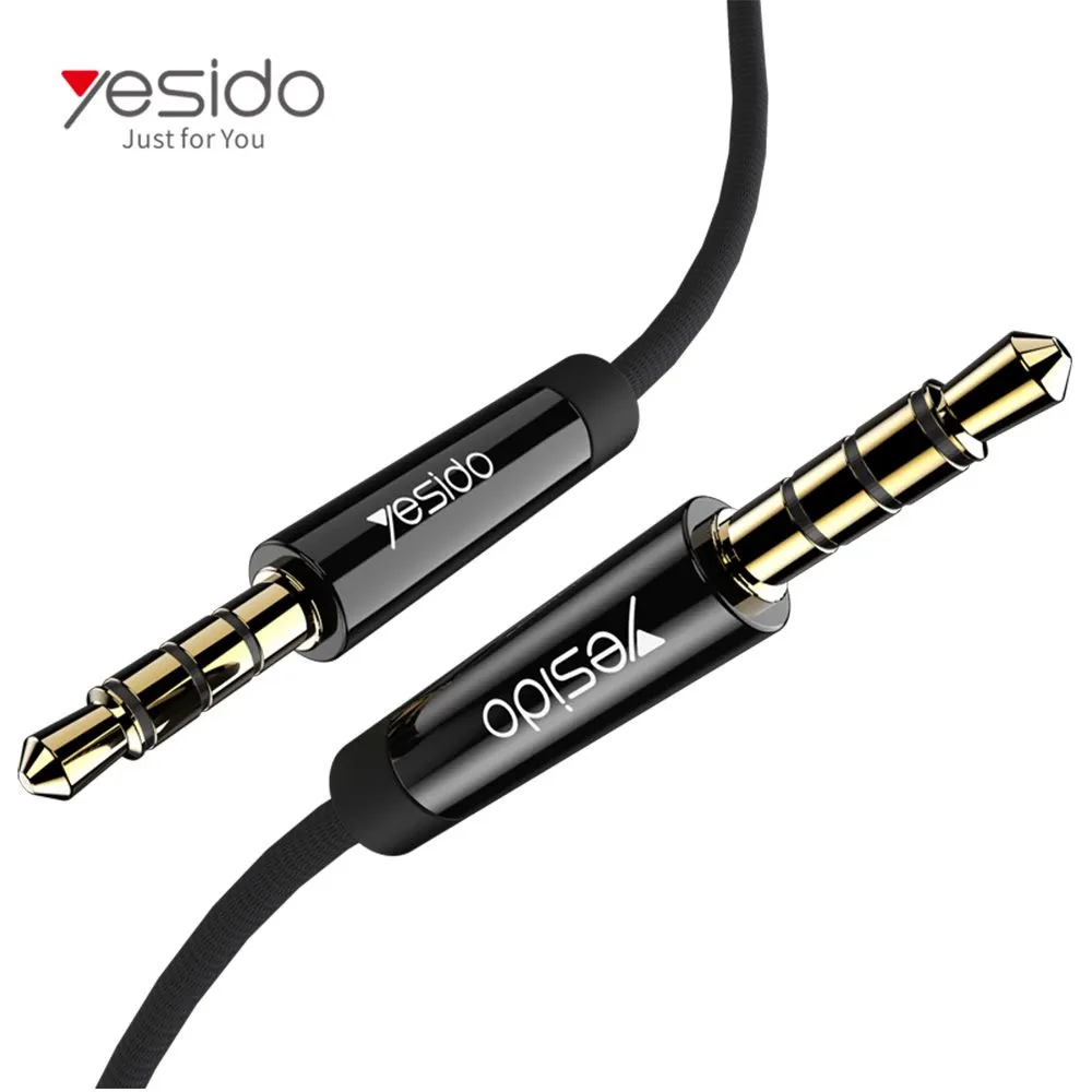 Yesido YAU16 Καλώδιο AUX Nylon Braided 3.5mm male - 3.5mm male 3m Μαύρο