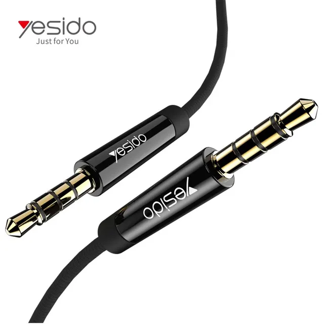 Yesido YAU16 Καλώδιο AUX Nylon Braided 3.5mm male - 3.5mm male 3m Μαύρο