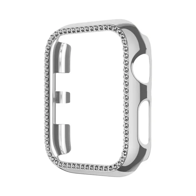 Θήκη Προστασία Luxury Diamond PC Sonique για Apple Watch 1/2/3 38 mm Ασημί