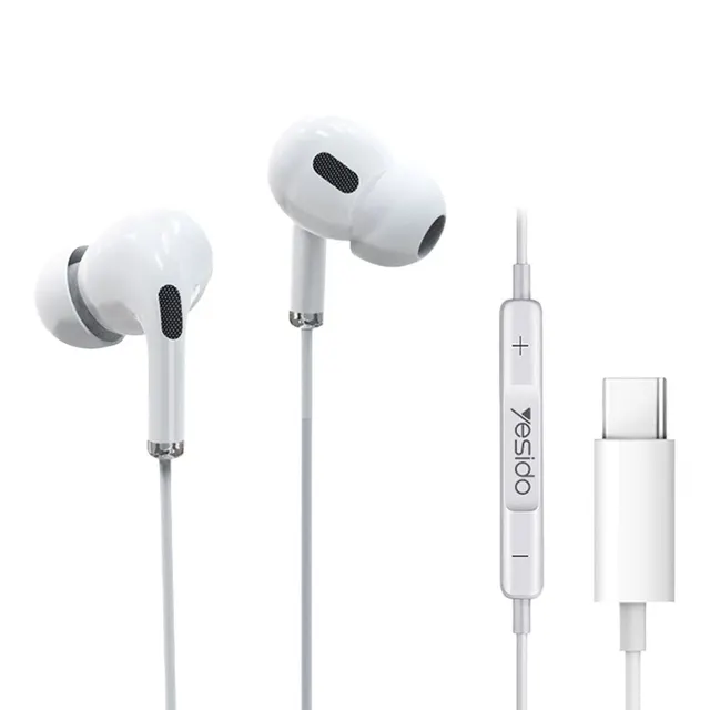 Ακουστικά Yesido Heavy Bass YH35 Type-C Λευκό