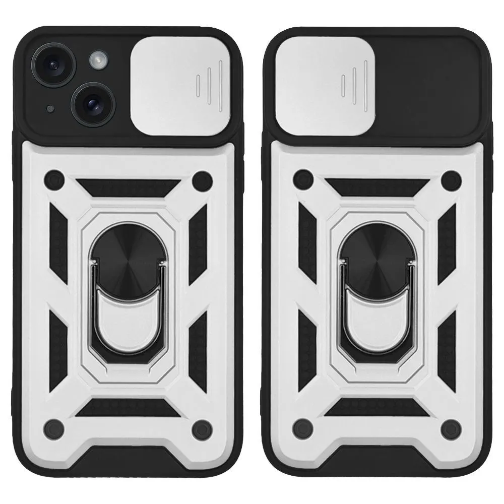 Θήκη Ring Armor CamPro Sonique για Apple iPhone 15 Ασημί