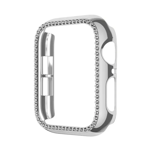 Θήκη Προστασία Luxury Diamond PC + Tempered Glass Sonique για Apple Watch 4/5/6/SE/SE 2/SE 3 40mm Ασημί