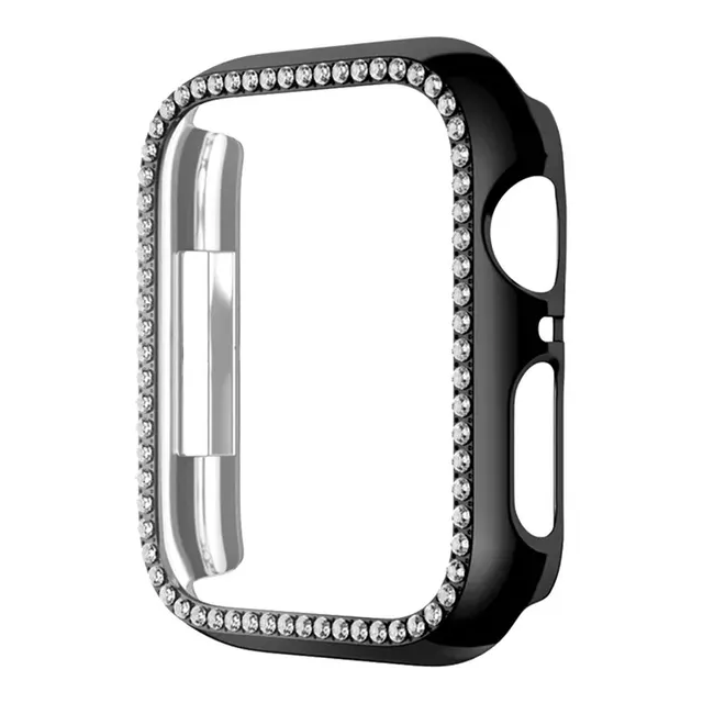 Θήκη Προστασία Luxury Diamond PC + Tempered Glass Sonique για Apple Watch 7/8/9 41mm Μαύρο