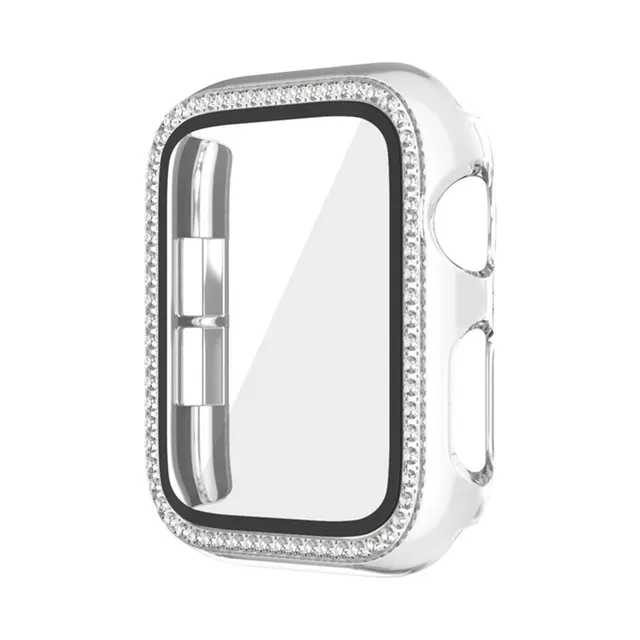 Θήκη Προστασία Luxury Diamond PC + Tempered Glass Sonique για Apple Watch 1/2/3 38 mm Διάφανο
