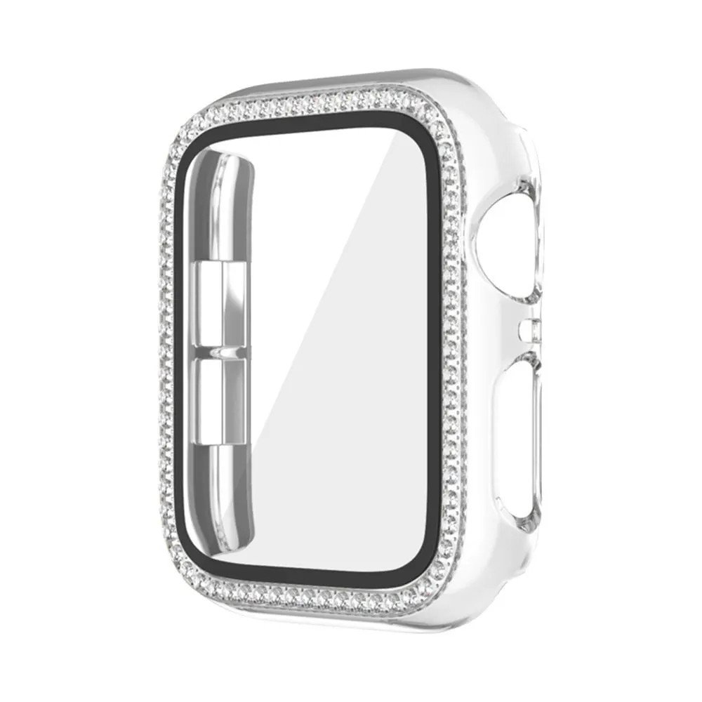 Θήκη Προστασία Luxury Diamond PC + Tempered Glass Sonique για Apple Watch 7/8/9 45mm Διάφανο