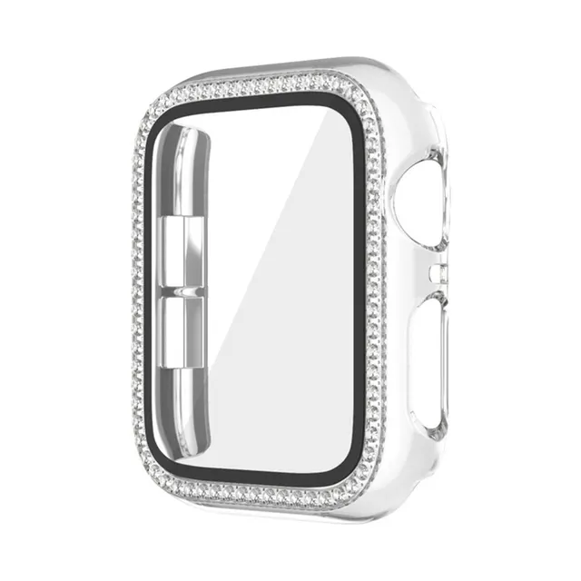 Θήκη Προστασία Luxury Diamond PC + Tempered Glass Sonique για Apple Watch 4/5/6/SE/SE 2/SE 3 44mm Διάφανο