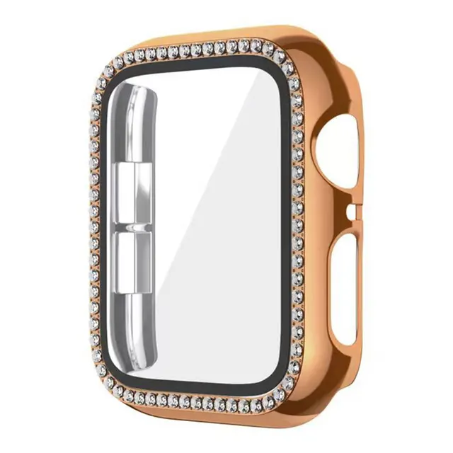 Θήκη Προστασία Luxury Diamond PC + Tempered Glass Sonique για Apple Watch 4/5/6/SE/SE 2/SE 3 40mm Μπρονζέ
