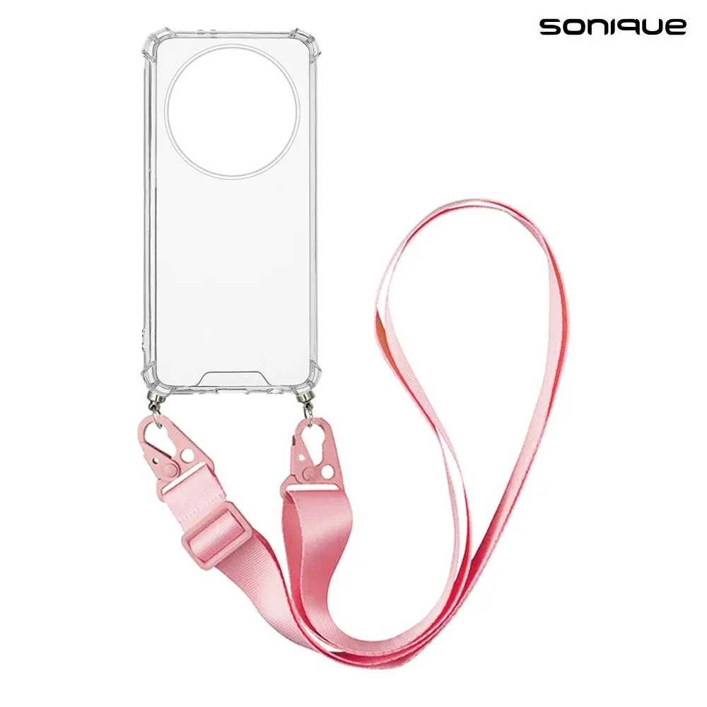 Θήκη Σιλικόνης με Strap Sonique Armor Clear Honor Magic5 Lite 5G Ροζ