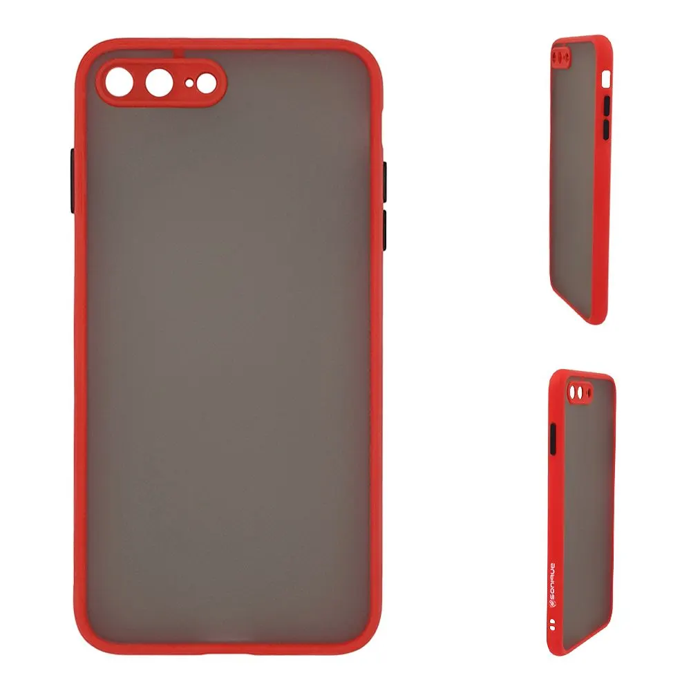 Θήκη Σιλικόνης Color Button Bumper Sonique Apple iPhone 7 Plus / iPhone 8 Plus Κόκκινο