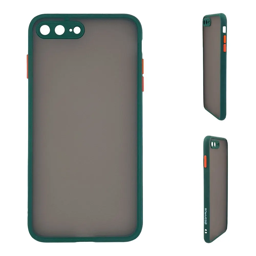 Θήκη Σιλικόνης Color Button Bumper Sonique Apple iPhone 7 Plus / iPhone 8 Plus Πράσινο Σκούρο