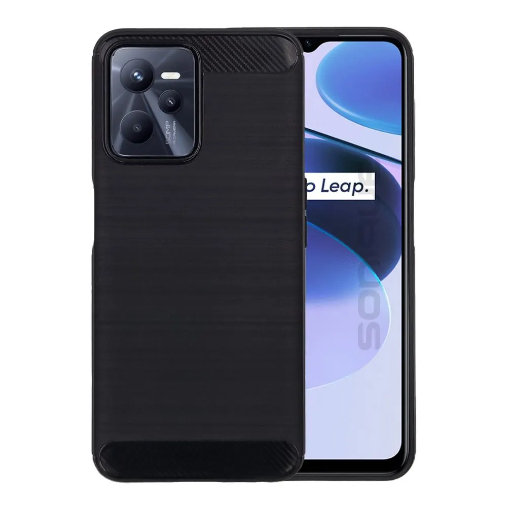 Θήκη Σιλικόνης Sonique Carbon Brushed Realme C35 Μαύρο
