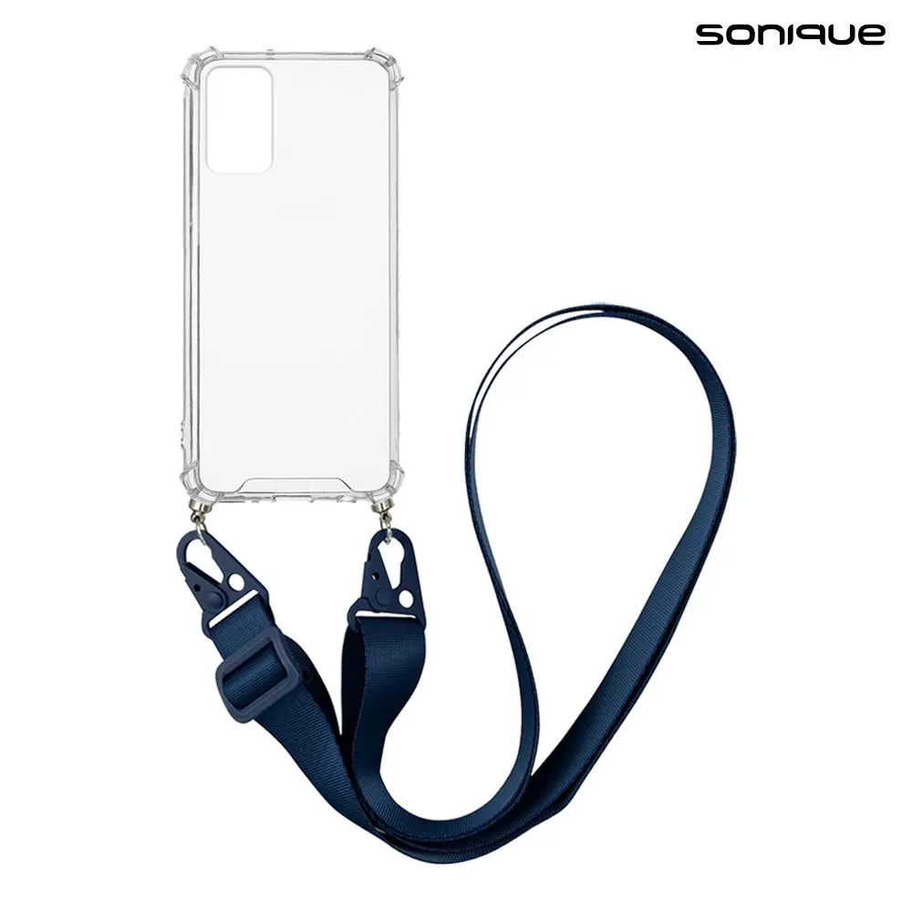 Θήκη Σιλικόνης με Strap Sonique Armor Clear Xiaomi Redmi Note 10 / Redmi Note 10s / Poco M5s Μπλε Σκούρο