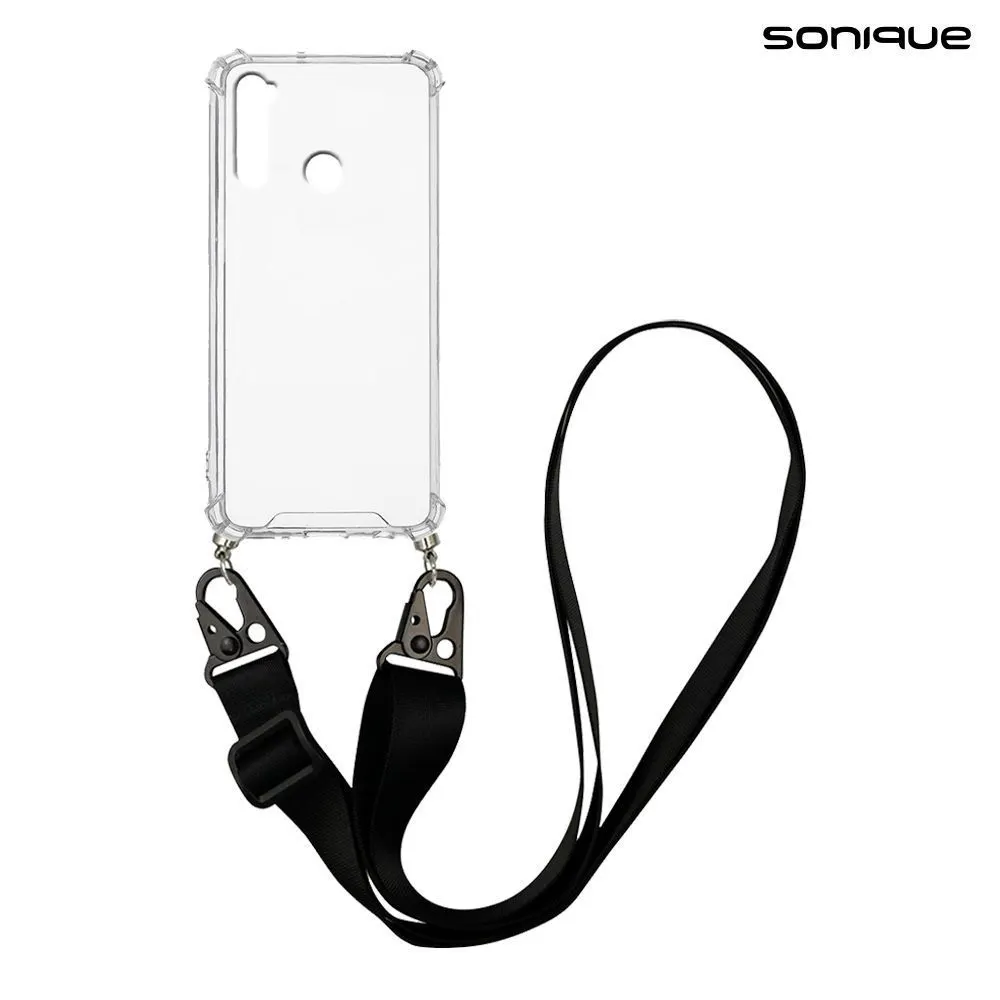 Θήκη Σιλικόνης με Strap Sonique Armor Clear Xiaomi Redmi Note 8 / Redmi Note 8 2021 Μαύρο