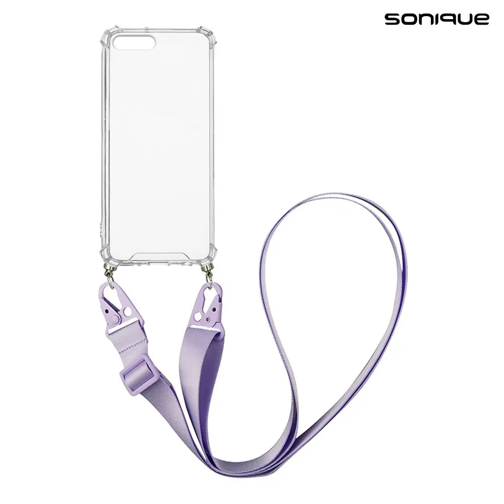 Θήκη Σιλικόνης με Strap Sonique Armor Clear Apple iPhone 7 Plus / iPhone 8 Plus Λιλά
