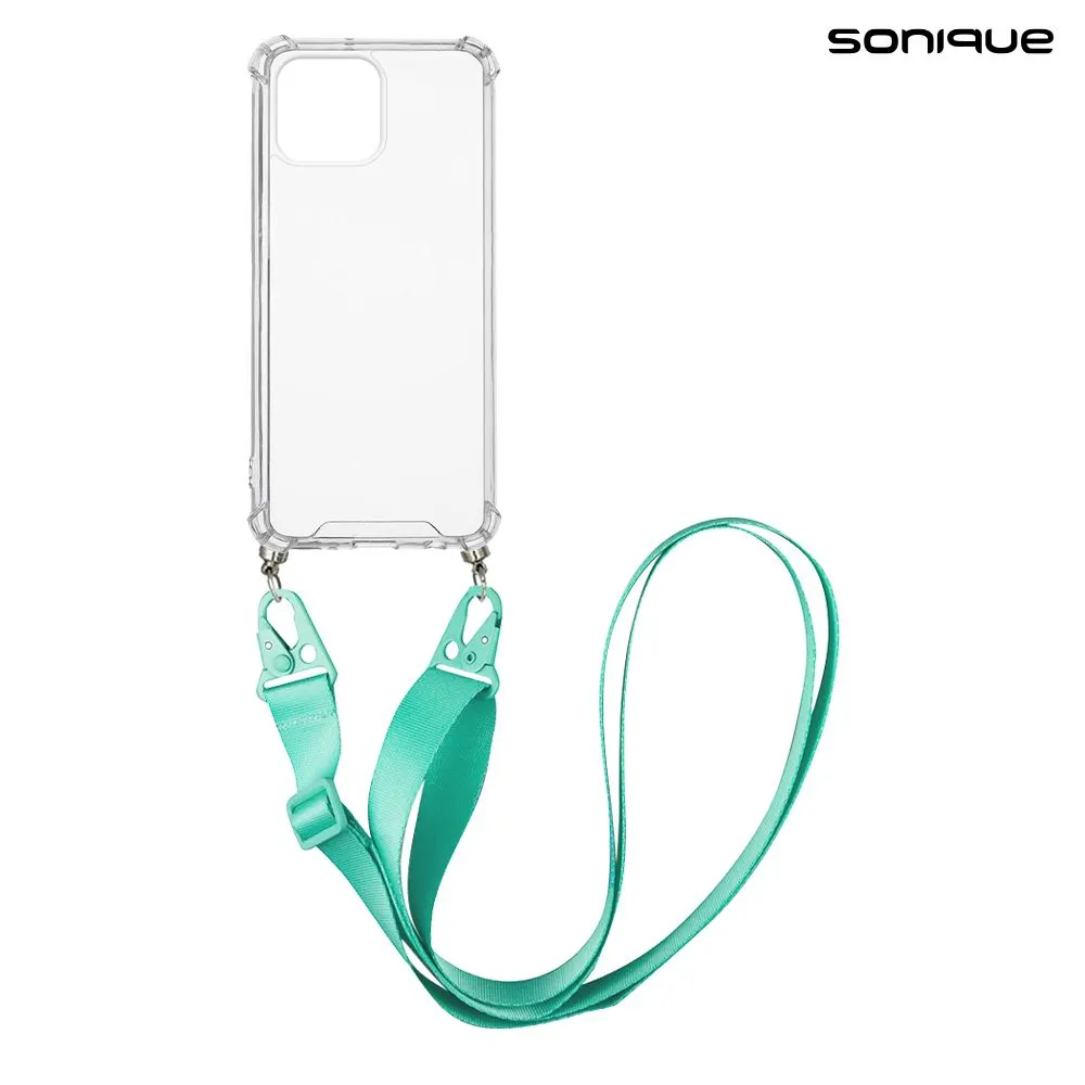 Θήκη Σιλικόνης με Strap Sonique Armor Clear Apple iPhone 13 Pro Max Γαλάζιο