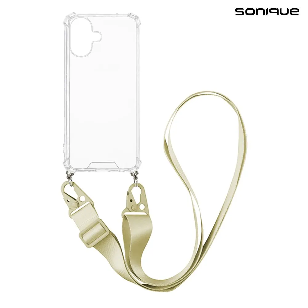Θήκη Σιλικόνης με Strap Sonique Armor Clear Apple iPhone 17 Μπεζ