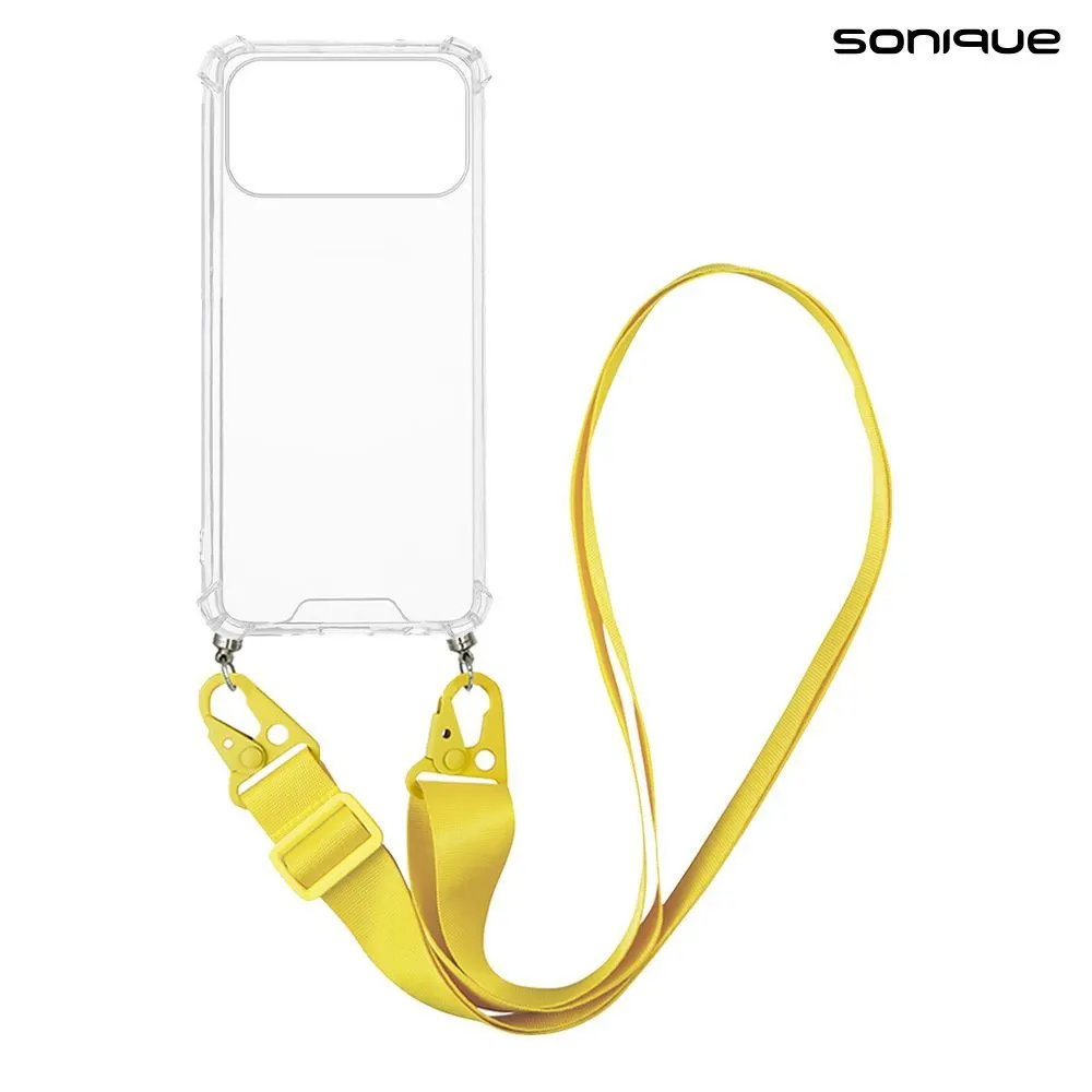Θήκη Σιλικόνης με Strap Sonique Armor Clear Apple iPhone 17 Pro / iPhone 18 Pro Κίτρινο