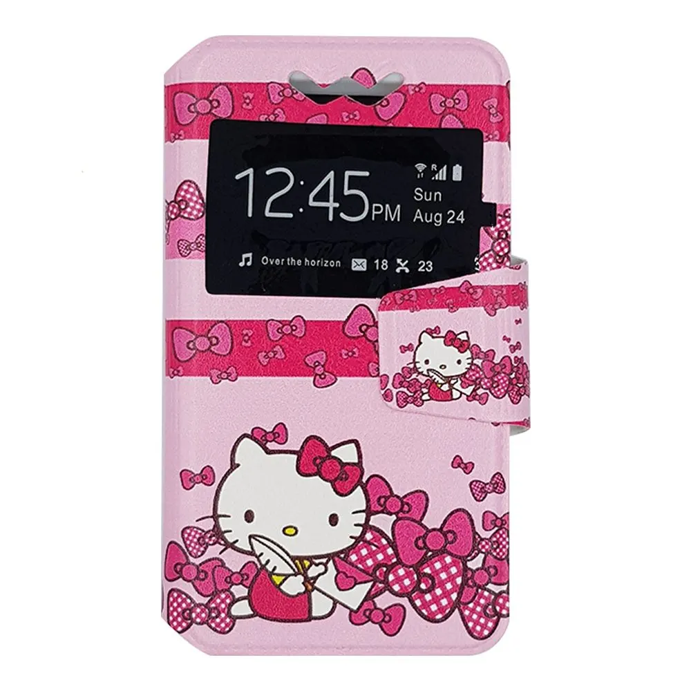 Θήκη Universal S-View Book Σχέδιο 3,8"-4,3" Hello Kitty