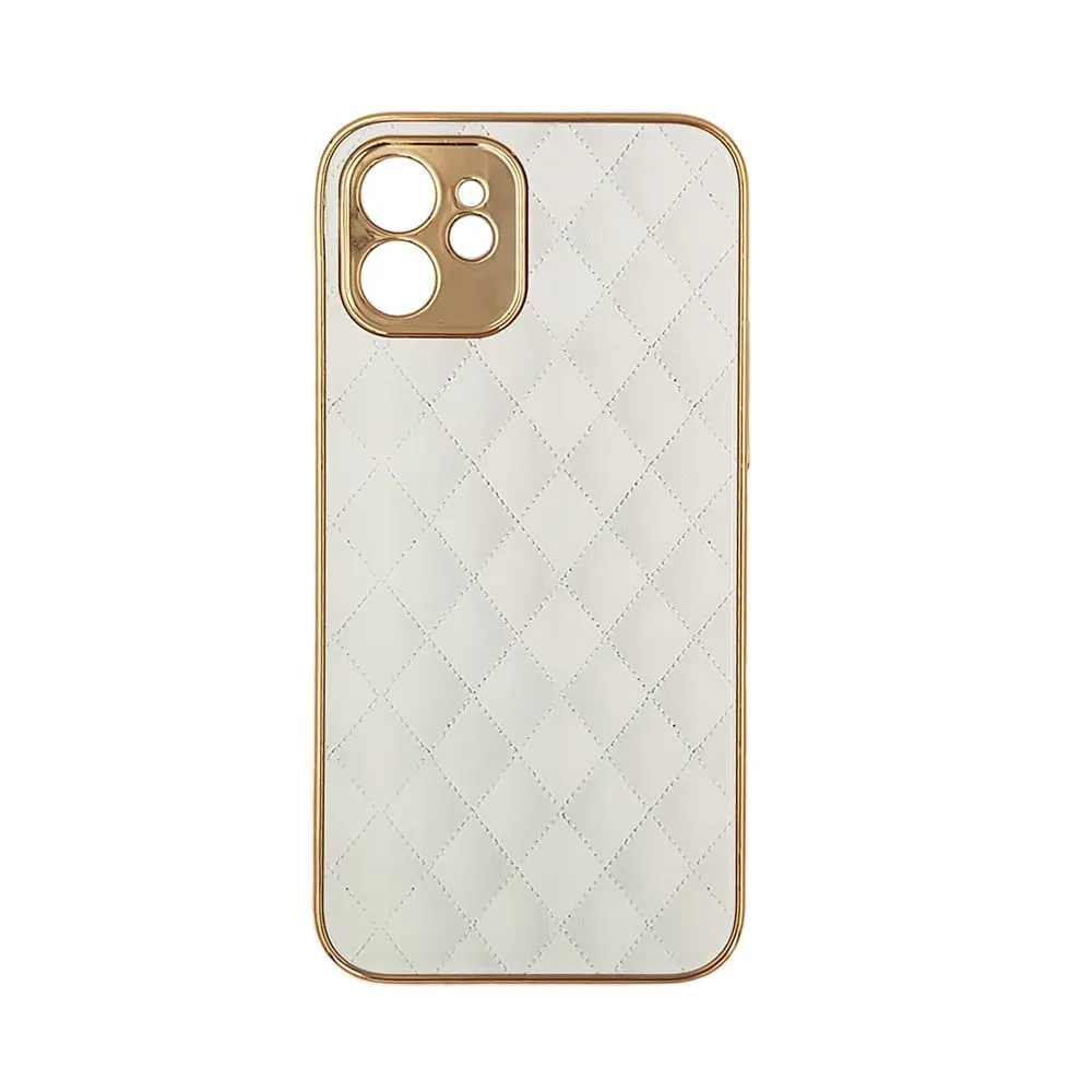 GKK Electroplate Glass Case Apple iPhone 12 Cube Λευκό