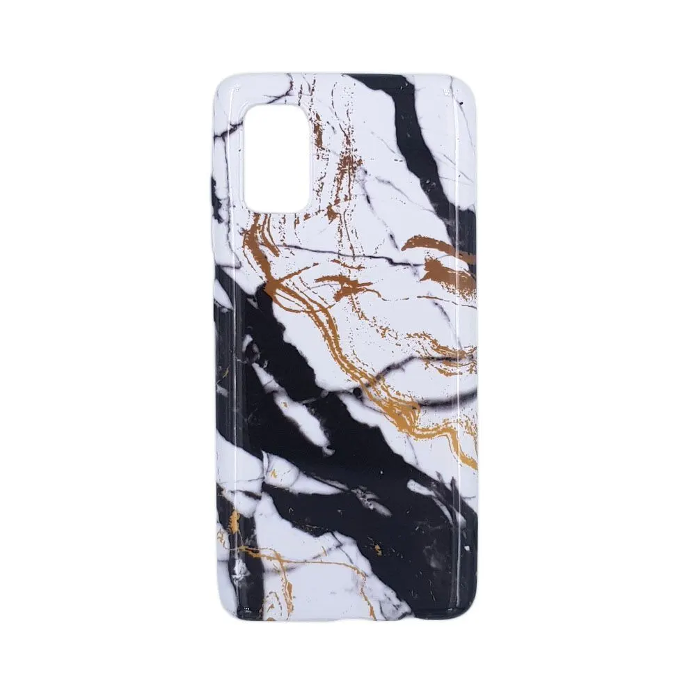 Θήκη Marble Silicon Samsung Galaxy A41 Black / White