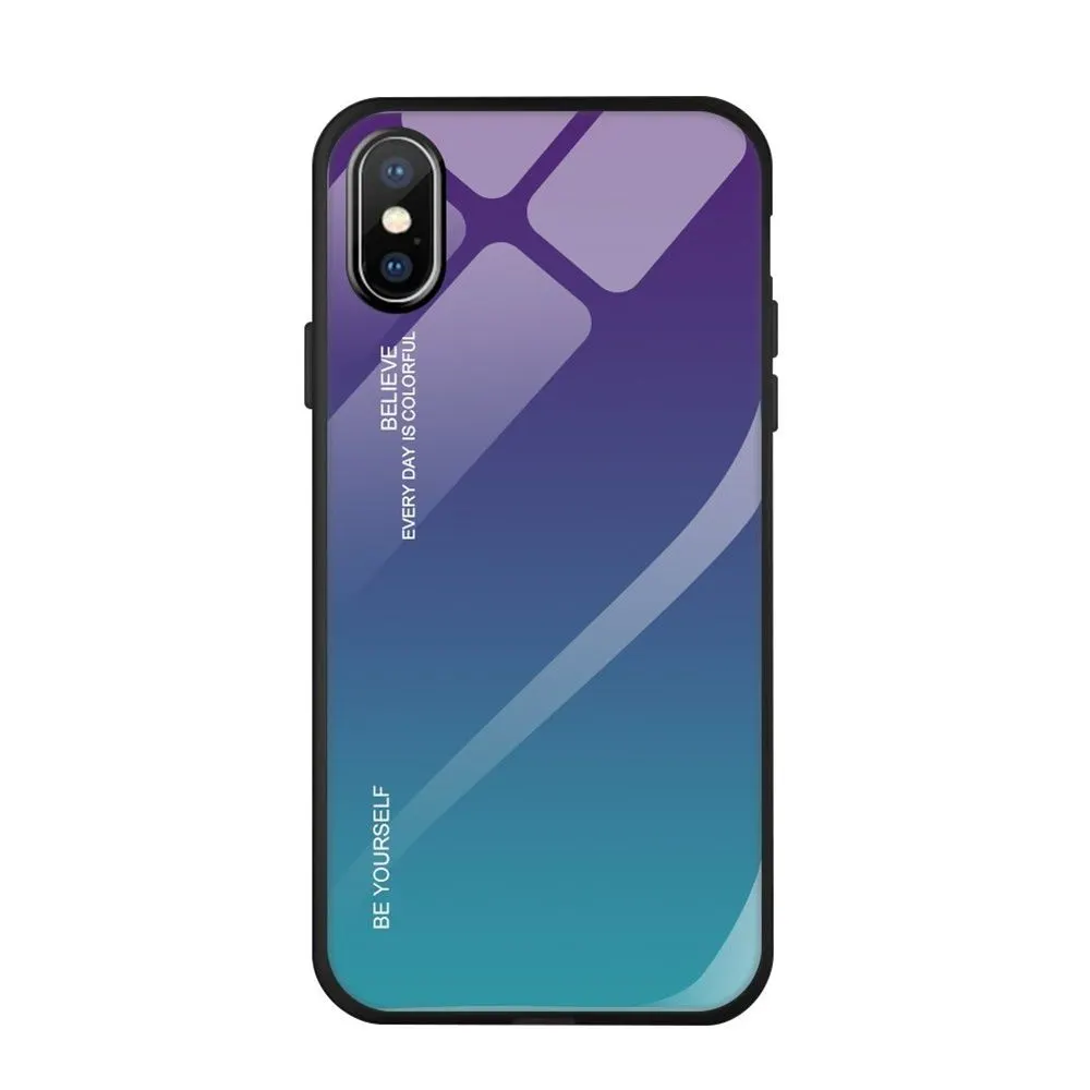 Glass Case Apple iPhone XR Μωβ / Μπλέ