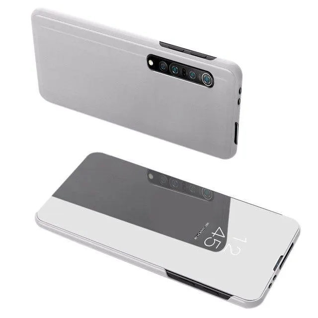 Clear View Cover Xiaomi Mi Note 10 Lite Ασημί