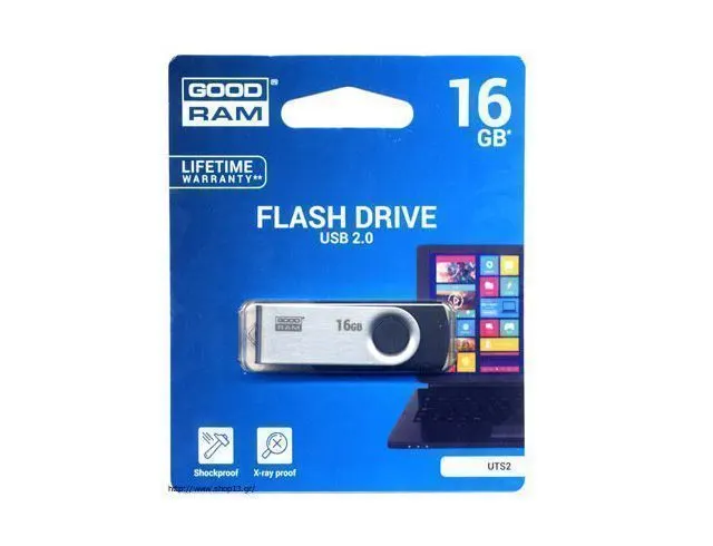 Goodram Pendrive Twister 16GB - USB 2.0 Μαύρο