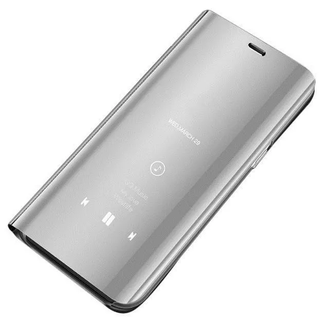 Clear View Cover Samsung Galaxy A6 Ασημί
