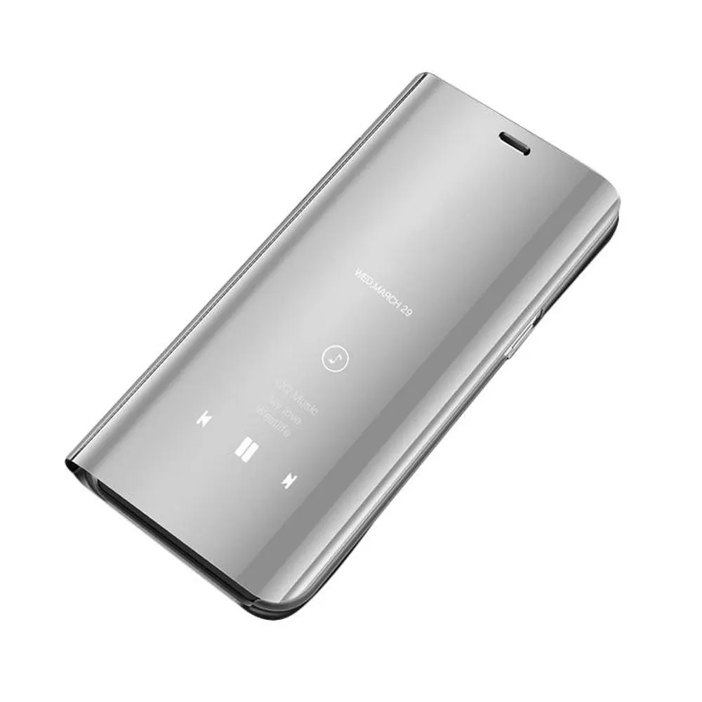 Clear View Cover Samsung Galaxy A31 Ασημί