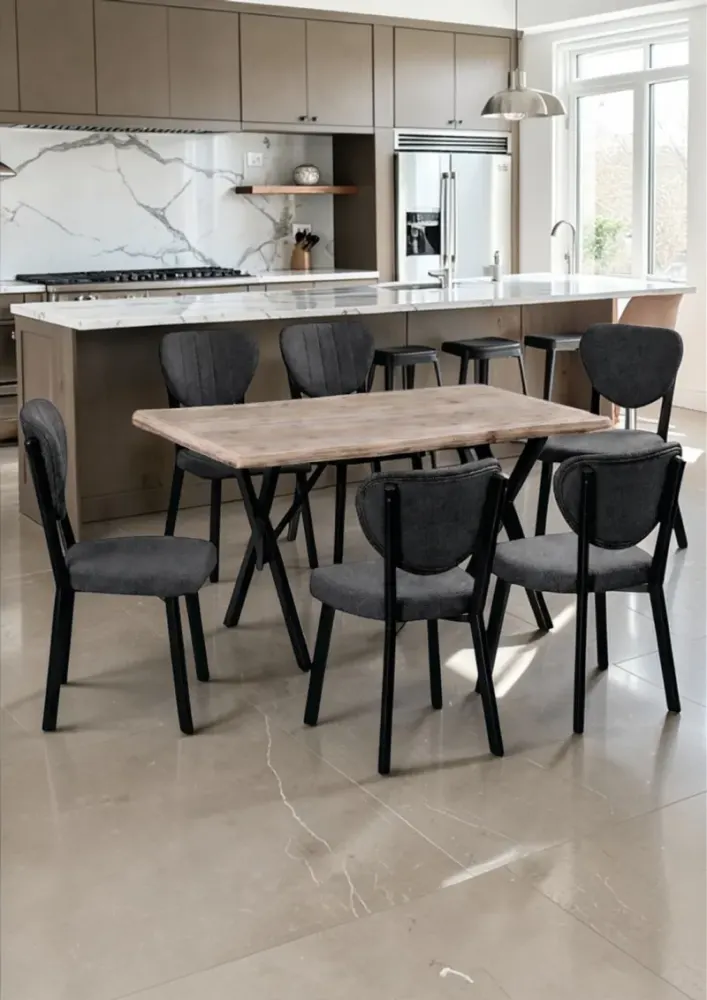 Σετ Τραπεζαρίας με Καρέκλες δρυς/ανθρακί 120x80x75 cm