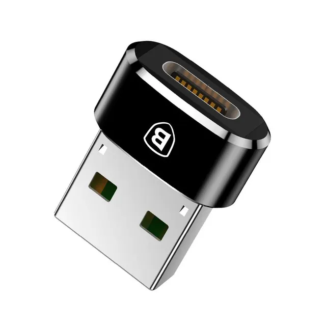 Baseus Μετατροπέας USB Αρσενικό σε Type-C Θηλυκό Μαύρο (CAAOTG-01)