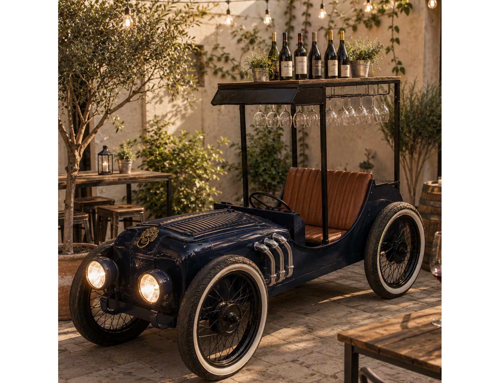 EXTREME INTERIOR DESIGN ΜΕΤΑΛΛΙΚΟ OLDTIMER ΜΕ ΡΑΦΙ ΓΙΑ ΚΡΑΣΙ 68816