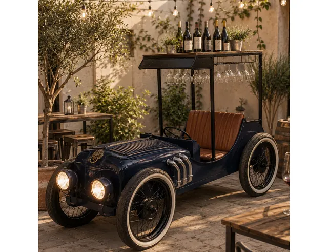 EXTREME INTERIOR DESIGN ΜΕΤΑΛΛΙΚΟ OLDTIMER ΜΕ ΡΑΦΙ ΓΙΑ ΚΡΑΣΙ 68816