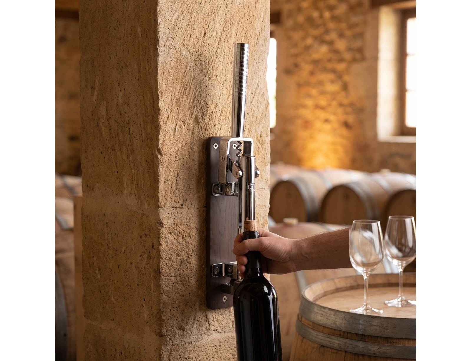 ΣΤΑΘΕΡΆ ΑΝΟΙΧΤΉΡΙΑ ΤΟΊΧΟΥ / ΠΆΓΚΟΥ WALL-MOUNTED CORKSCREW BOJ 110 CHROMED-PLATED ASH/