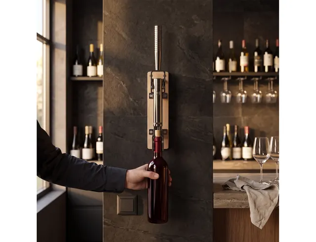 ΣΤΑΘΕΡΆ ΑΝΟΙΧΤΉΡΙΑ ΤΟΊΧΟΥ / ΠΆΓΚΟΥ WALL-MOUNTED CORKSCREW BOJ 110 BLACK-NICKELED OAK