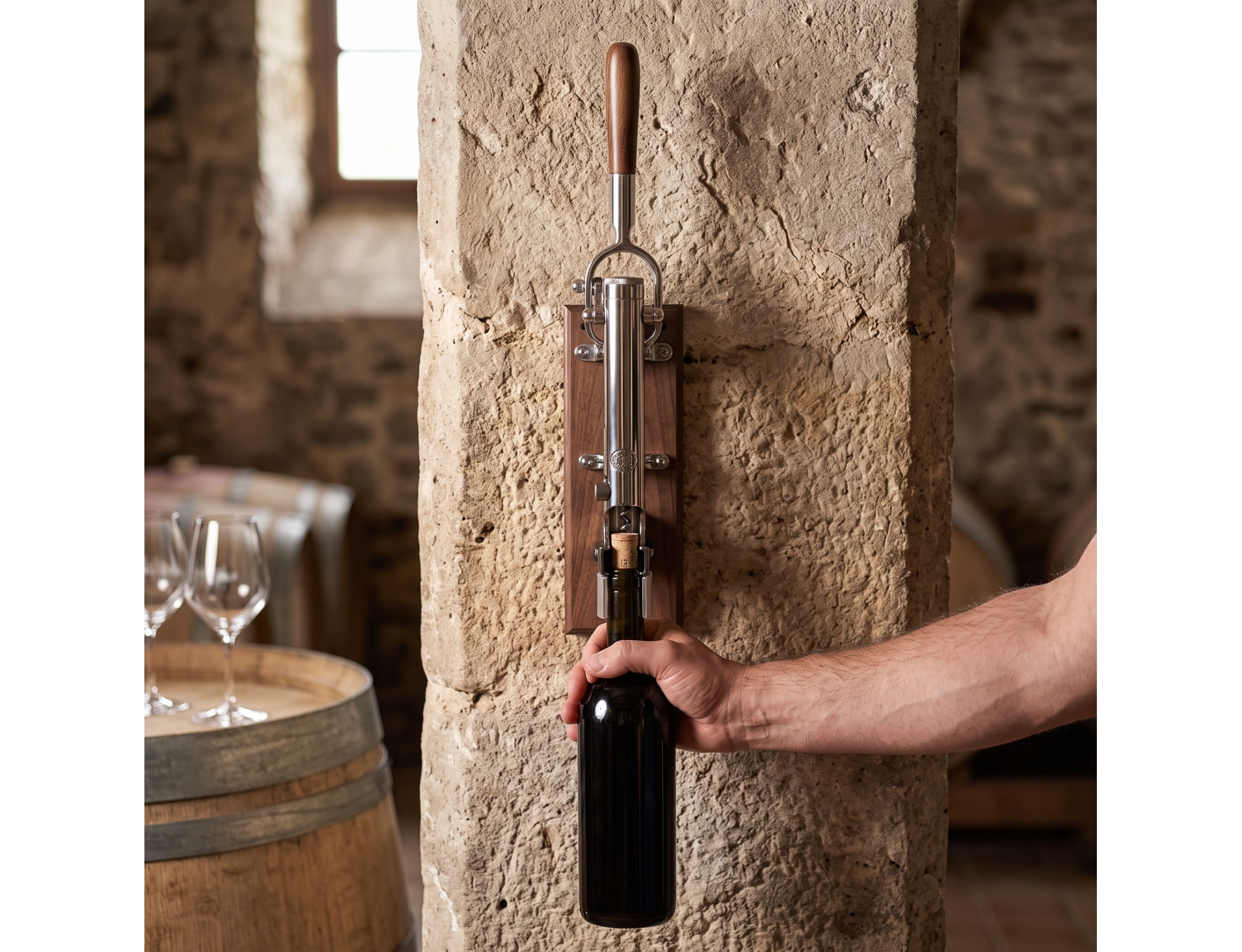 ΣΤΑΘΕΡΆ ΑΝΟΙΧΤΉΡΙΑ ΤΟΊΧΟΥ / ΠΆΓΚΟΥ TRAD WALL-MOUNTED BOJ CORKSCREW CHROMED-PL/SAPELE