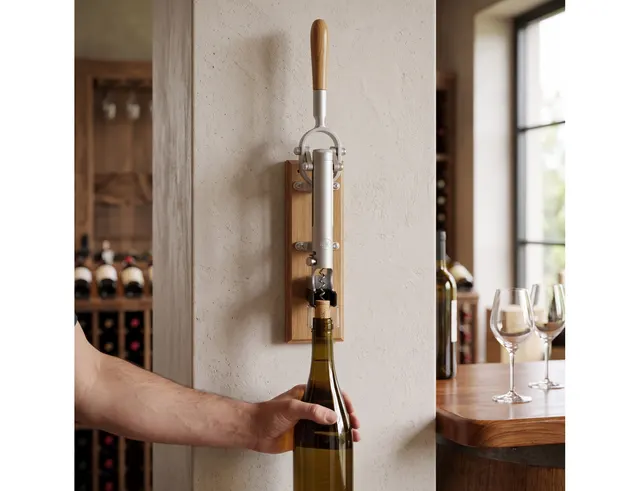 ΣΤΑΘΕΡΆ ΑΝΟΙΧΤΉΡΙΑ ΤΟΊΧΟΥ / ΠΆΓΚΟΥ TRAD WALL-MOUNTED BOJ CORKSCREW CHROMED-MATTED/OAK