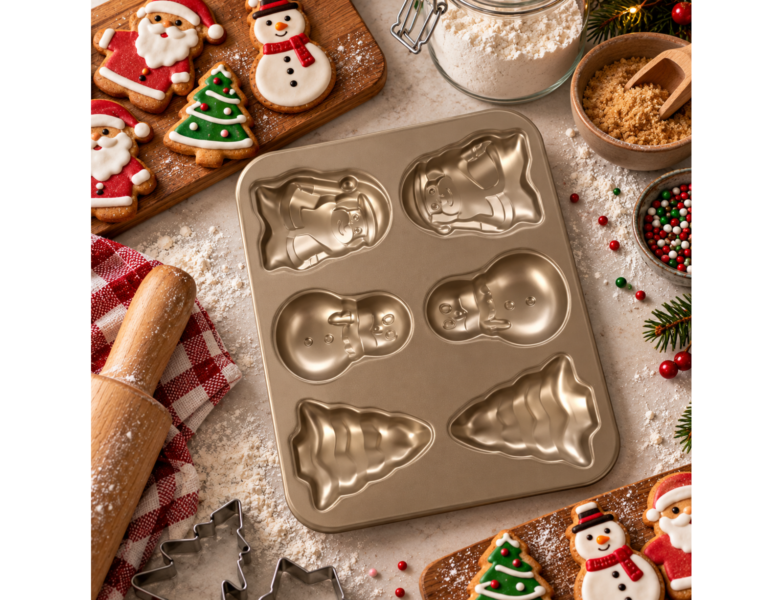 ΧΡΙΣΤΟΥΓΕΝΝΙΆΤΙΚΗ ΖΑΧΑΡΟΠΛΑΣΤΙΚΉ CAKE MOULD LA CUCINA NON STICK 350X265MM 170113110