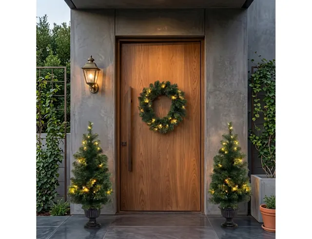 ΕΠΟΧΙΑΚΆ ΦΩΤΕΙΝΆ ΣΤΟΙΧΕΊΑ XMAS TREE H & S COLLECTION WITH LED SET OF 3PCS 76