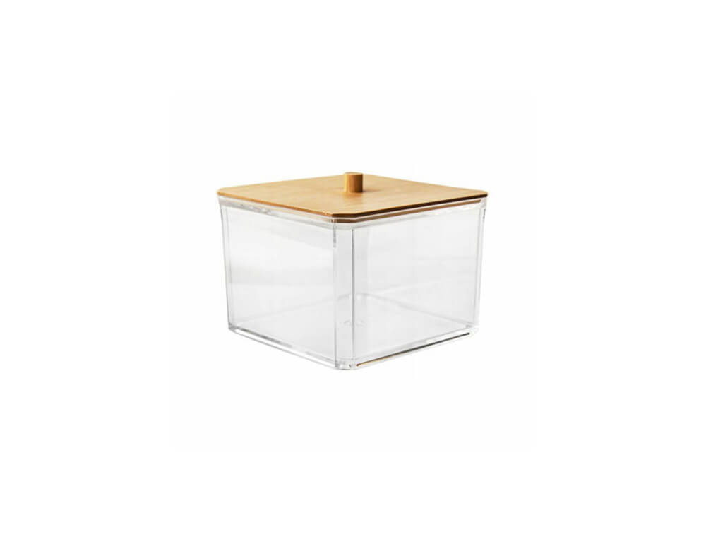 Δοχείο οργάνωσης make up Eleganza Bamboo - 10.5x10.5x7cm