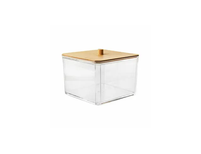 Δοχείο οργάνωσης make up Eleganza Bamboo - 10.5x10.5x7cm
