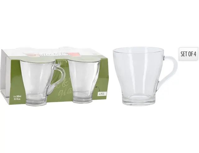 ΚΟΎΠΕΣ COFFEE TEA GLASS 300ML 4PCS YE6000420