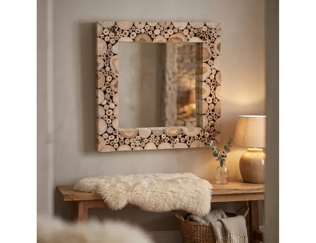 ΔΙΑΚΟΣΜΗΤΙΚΟΊ ΚΑΘΡΈΦΤΕΣ MIRROR WITH TEAK FRAME 50XH5CM J11300870
