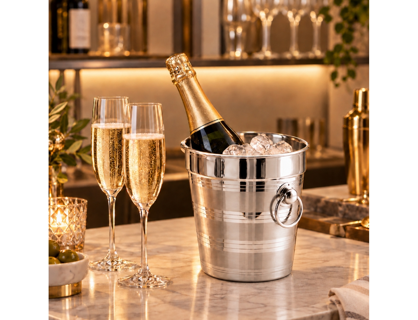 ΑΞΕΣΟΥΆΡ ΚΡΑΣΙΟΎ ICE BUCKET. STAINLESS STEEL. 3.8 LITERS 01315504