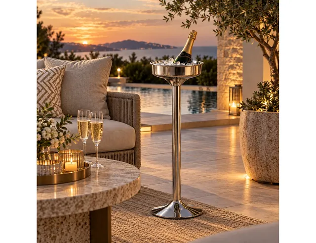 ΑΞΕΣΟΥΆΡ ΚΡΑΣΙΟΎ STAND FOR ICE BUCKET. STAINLESS STEEL. 75.5 CM HIG